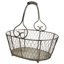 Trådkorg antikkorg med handtag metallkorg 28×23×12cm