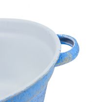 Artikel Dekorativ skålplanter blå metalldekoration shabby Ø21cm H10,5cm