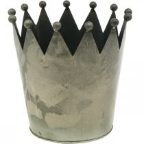Artikel Deco krona antik look grå metalldekoration Ø17,5cm H17,5cm
