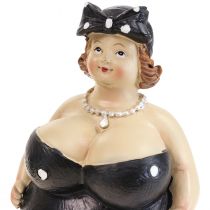 Dekorativ figur knubbig kvinna dam figur badrum dekoration H16cm set om 2