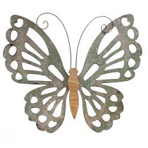 Väggkonst Butterfly Deco Metall Trä Vintage 46×43cm