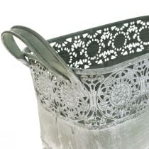 Dekorativ skål med handtag för blomskål i metall 25,5/30/35,5 cm set om 3