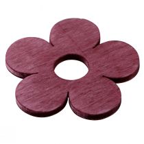 Artikel Strödekoration träblommor bordsdekoration rosa lila vit Ø4cm 72 st