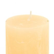 Artikel Enfärgade ljus aprikos ljuspelare 50×100mm 4 st