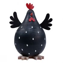 Dekorativ kyckling svart trädekoration höna Påskdekoration trä H13cm