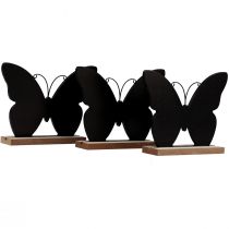 Artikel Bordsdekoration Trädekoration Fjäril Svart Natur 12cm 6 St