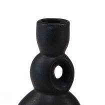Artikel Ljushållare Keramisk Ljusstake Svart H13cm 2 St