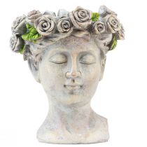 Artikel Blomkruka ansikte kvinnors byst växthuvud betong utseende H18cm