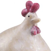 Artikel Dekorativ kyckling påskdekoration höna figur beige röd 11×8×15,5cm
