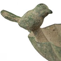 Artikel Dekorativ fågelbadskål metall antikgrön 21×17×35,5cm