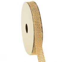 Juteband dekorativt band naturlig brons presentband B12mm L10m