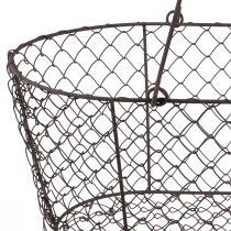 Artikel Trådkorg nätkorg metallkorg rosthandtag trä L30cm