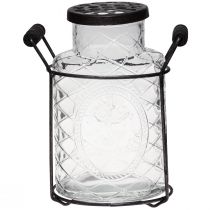 Artikel Glasvas med lock, flaskhållare 16,5×8,5×18,5cm