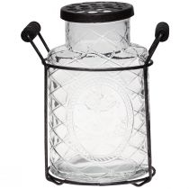 Artikel Glasvas med lock plug-in hjälpmedelsflaska 16,5×8,5×18,5cm