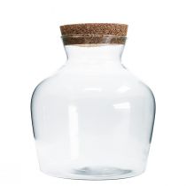 Dekorglas med kork Dekorativ vas klar lökformad Ø20cm H21cm