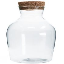 Dekorglas med kork Dekorativ vas med lock H25cm Ø24cm