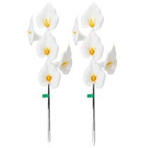 Artikel Konstgjord kallalilja med gul ståndare, dekorativa blommor, 35 cm, 10 st