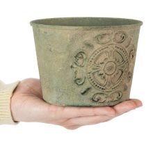 Artikel Metallblomkruka, grön, vintage, Ø22cm–13,5cm, set om 3