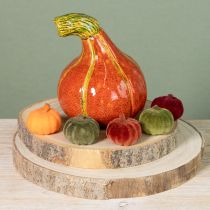 Artikel Mini pumpadekoration flockad prydnad 6 färger Ø4cm 24 st