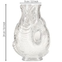 Artikel Glasvas i dekorativ fiskform för harmonisk rumsdesign, 24,5 cm