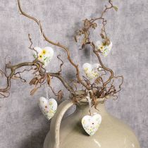 Artikel Hjärthängen med blommönster som väggdekoration, 7 cm, 6 stycken