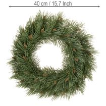 Artikel Konstgjord krans av tallgransar med små kottar, 40 cm