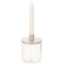 Artikel Runda krämfärgade ljusstakar för spetsljus, bordsdekoration, 10 cm, 2 stycken