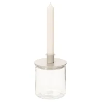 Artikel Glasljushållare, rund, klarglas, mångsidig, 12 cm, 2 stycken