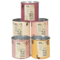 Artikel Dekorativ plåt, shabby chic-stil, metall, Ø11 cm H10,5 cm, olika färger