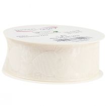 Artikel Organza band kräm dekorativa band hjärtan 40mm 15m