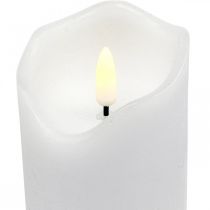 LED-ljus med timer äkta vax vitt pelarljus H17cm