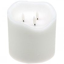 LED ljus stort vax vitt för batteritimer Ø14,5cm H15cm