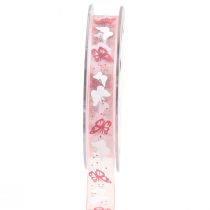 Artikel Organzaband fjärilsband rosa 15mm 20m