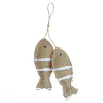 Hängande dekoration deco fisk att hänga maritim dekoration randig 14,5×6cm