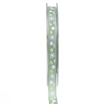 Artikel Presentband blommor dekorativt band grönt band 10mm 15m