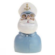 Maritim dekoration figur kapten med glasögon sommar dekoration H11,5cm