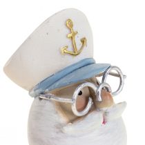 Maritim dekoration figur kapten med glasögon sommar dekoration H11,5cm