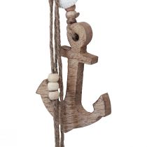 Artikel Dekorativ hängare maritimt trä sjöhäst ankarfisk L60cm