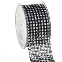 Artikel Dekorationsband med strass strassband svart 40mm 2m