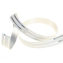 Artikel Rufsigt band presentband rosett band vitt med silverränder 10mm 250m