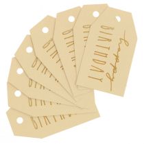 Artikel Presentetiketter tryckt papper Happy Birthday 4×7cm 24 st