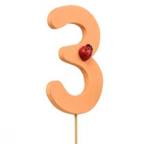 Artikel Nummerpluggar födelsedag 3 blompluggar trä 27,5 cm 16 st