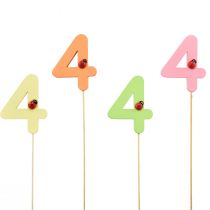 Artikel Nummerpluggar födelsedag 4 blompluggar trä 27,5cm 16 st