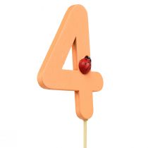 Artikel Nummerpluggar födelsedag 4 blompluggar trä 27,5cm 16 st