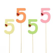 Artikel Nummerpluggar födelsedag 5 blompluggar trä 27,5cm 16 st