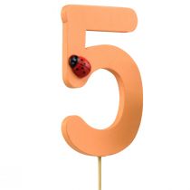 Artikel Nummerpluggar födelsedag 5 blompluggar trä 27,5cm 16 st