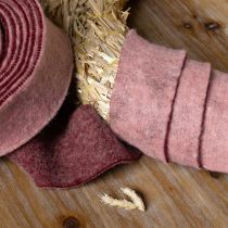 Artikel Filtband tvåfärgat krukband ullfiltband rosa rött 7,5 cm 5 m