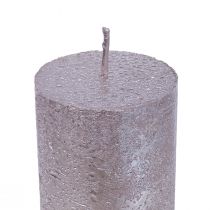 Artikel Koniska ljus stora platinamönster glitter Ø50×H300mm 4 st