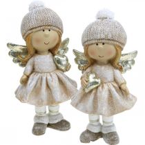 Adventsdekoration Julängel, ängelhjärtafigur H16,5cm 2st