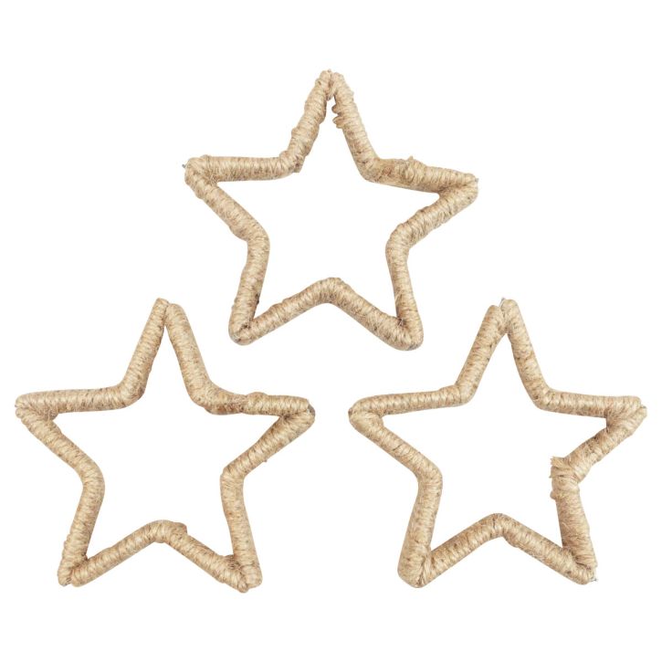 Adventsdekoration Juldekoration stjärna dekorativ stjärna jute 13,5cm 6st